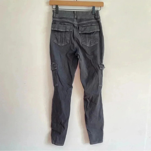 SPANX Twill Tapered Cargo Pant Gray Stretch Womens Pocket Faux Jean Small XS - Picture 6 of 13